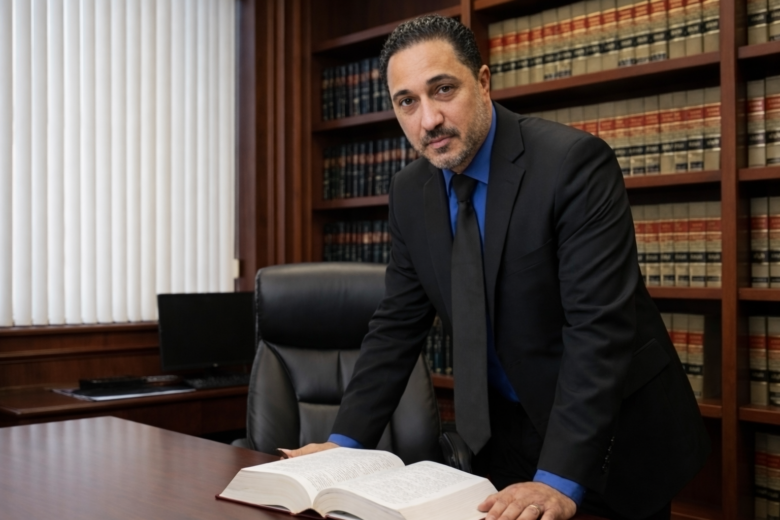 Attorney Qais Zafari in law library